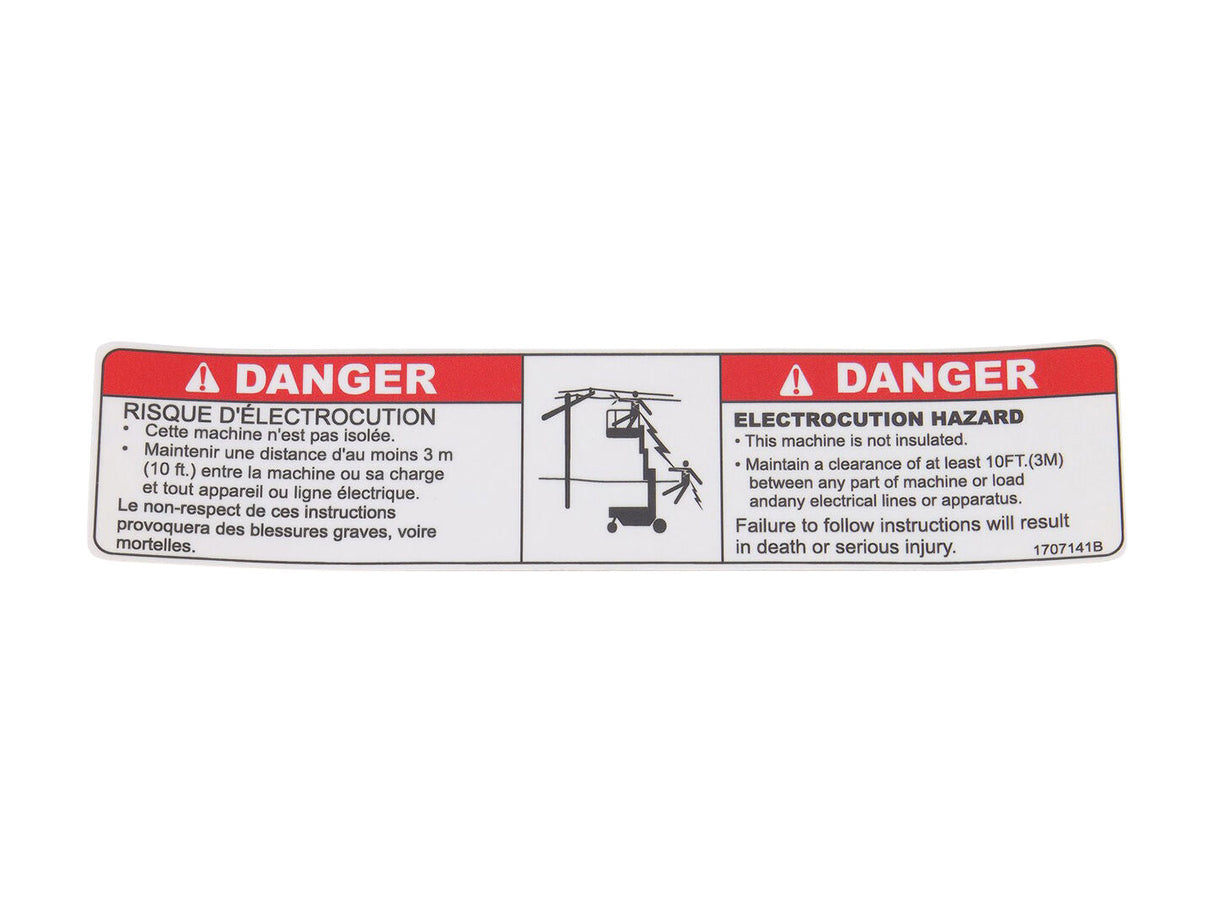 1707141 Decal, Danger Elect. Fre/Eng | JLG