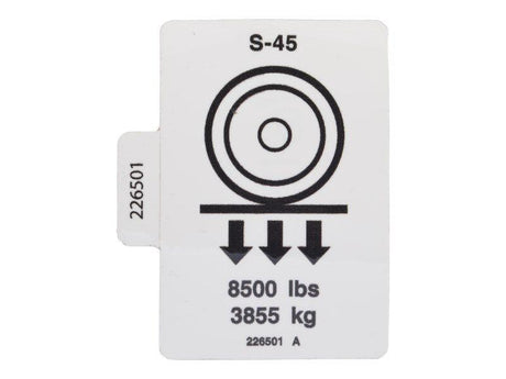 226501 Wheel Load Decal