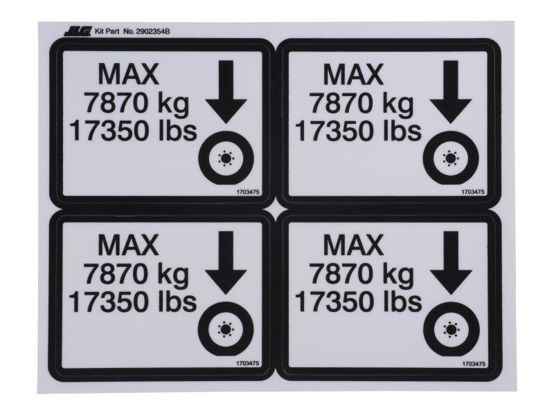 2902353 Decal Kit Max Tire Load 800A | JLG