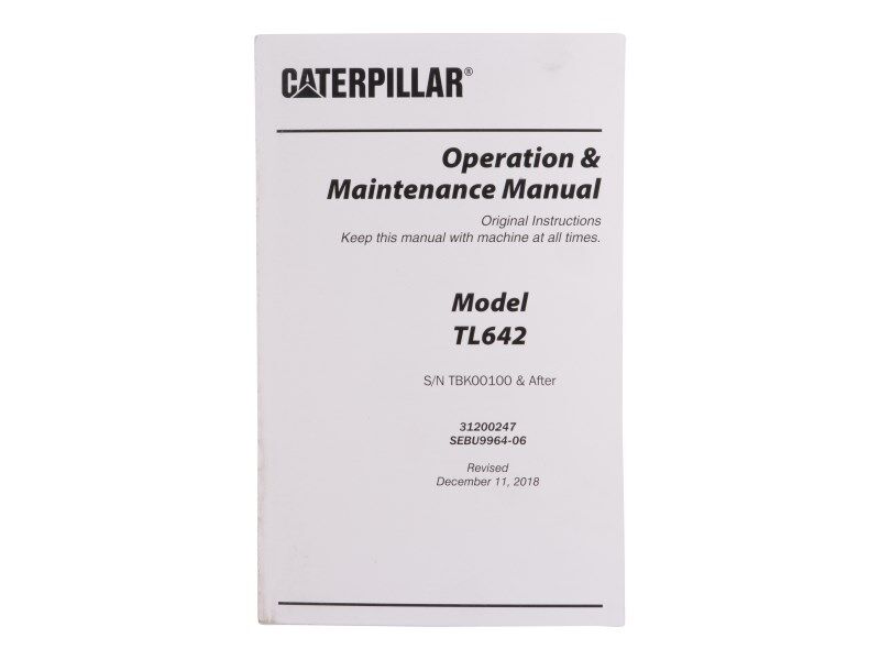 Part Number 31200247 TL642 Oper. Manual fits JLG