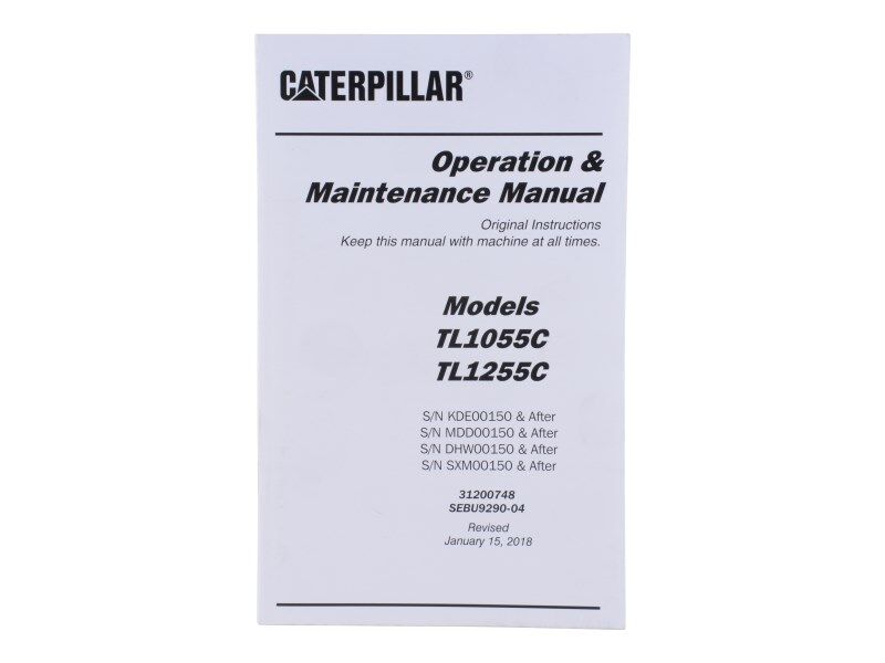 Part Number 31200748 TL1055C TL1255C Op & M Manual fits JLG