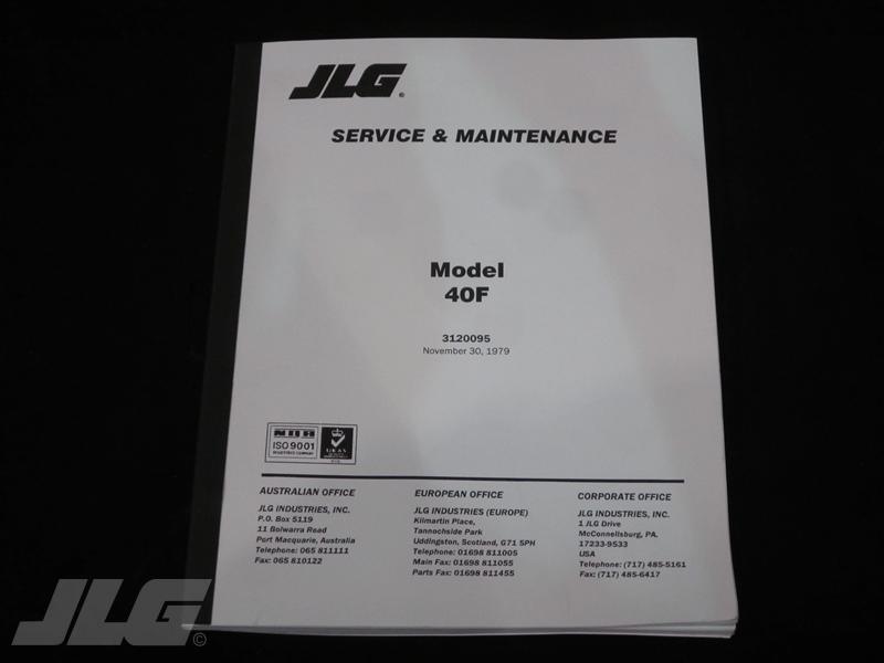 3120095 Manual 40F Maintenance | JLG - BHE Parts Store