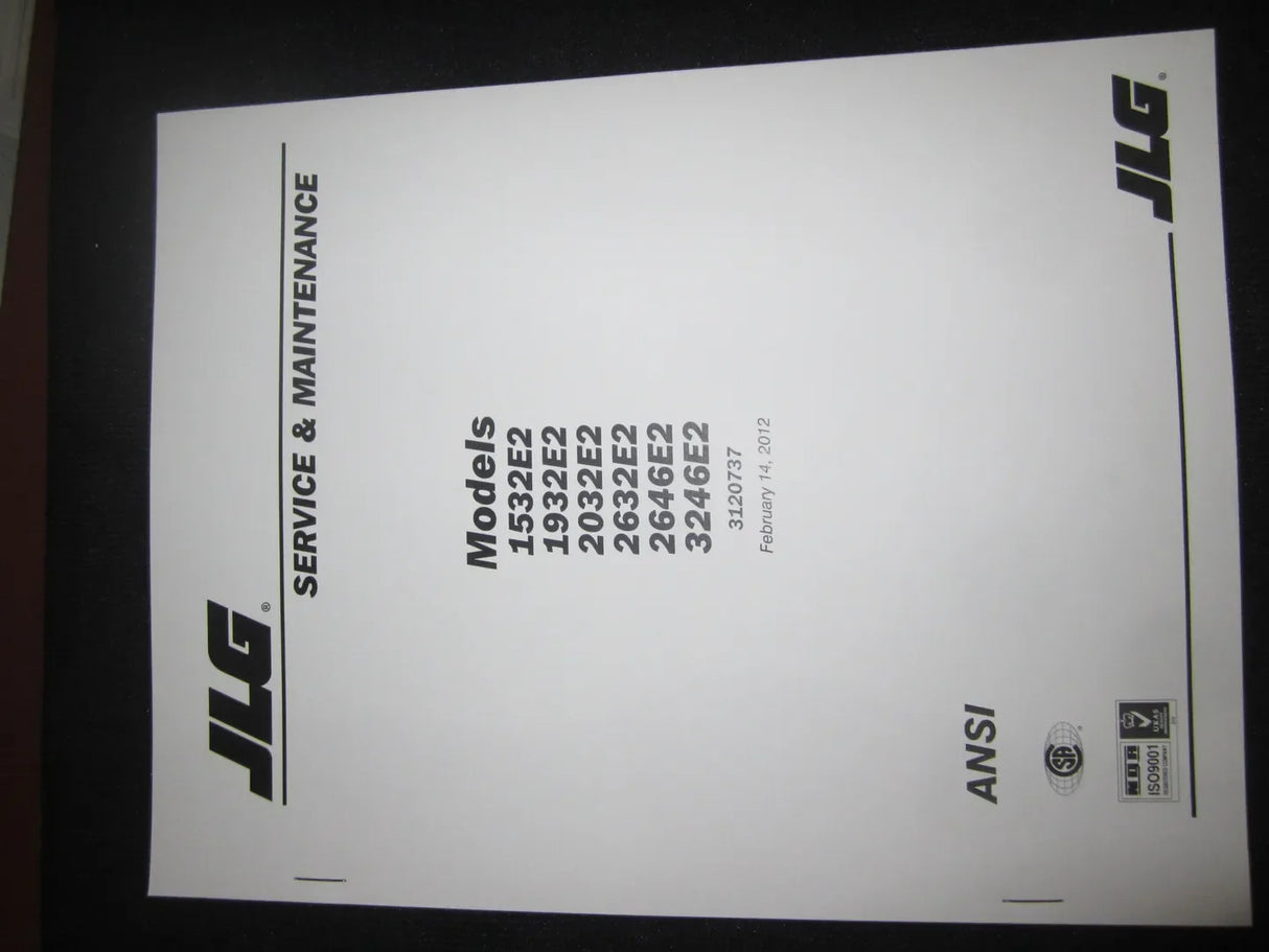 Part Number 3120737 Mnl Service 1932/2032/2646E2 fits JLG