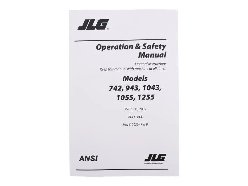 31211368 Manual, Operator, 742-1255 English | JLG