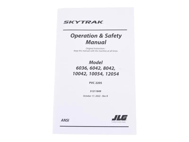 31211849 Manual, Operator Traks PVC 2205 | JLG