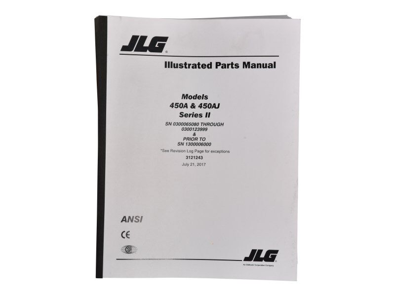 Part Number 3121243 Manual, 450SrII Global Parts fits JLG