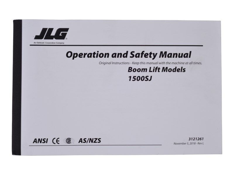 Part Number 3121261 Oper Manual_English 3/23/18 fits JLG
