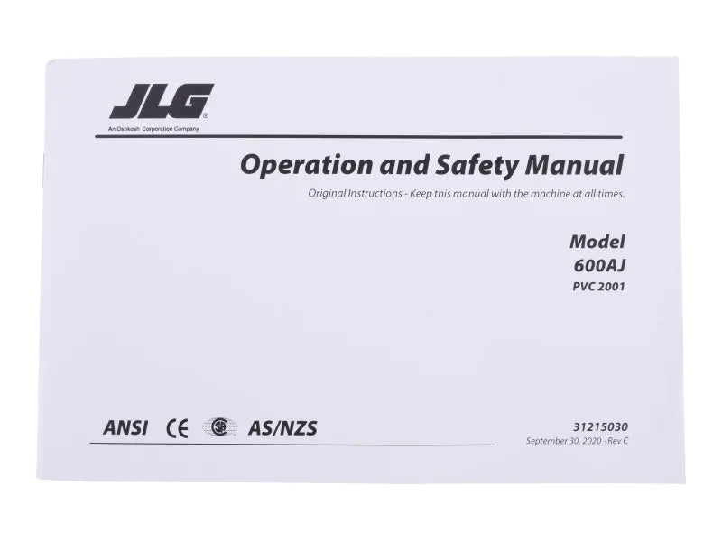 31215030 Manual, Operator 600A | JLG
