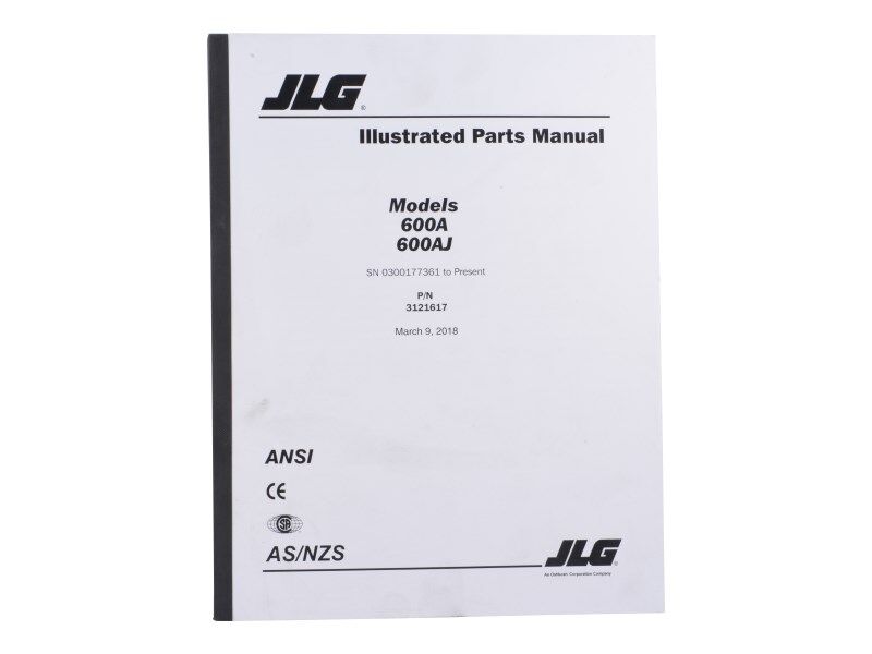 Part Number 3121617 600A Gbl Parts Sn177361-Pres fits JLG