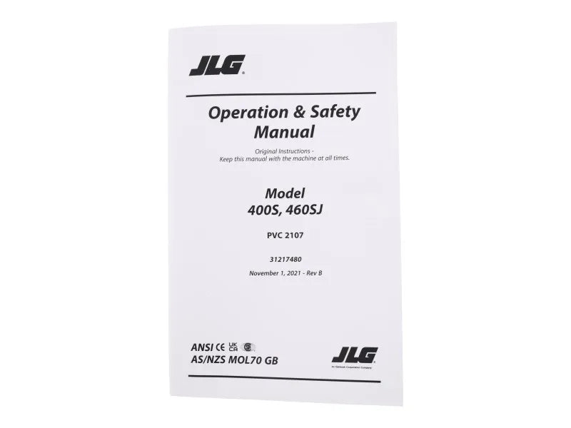31217480 Manual, Operator 400S/460Sj PVC 2107 | JLG