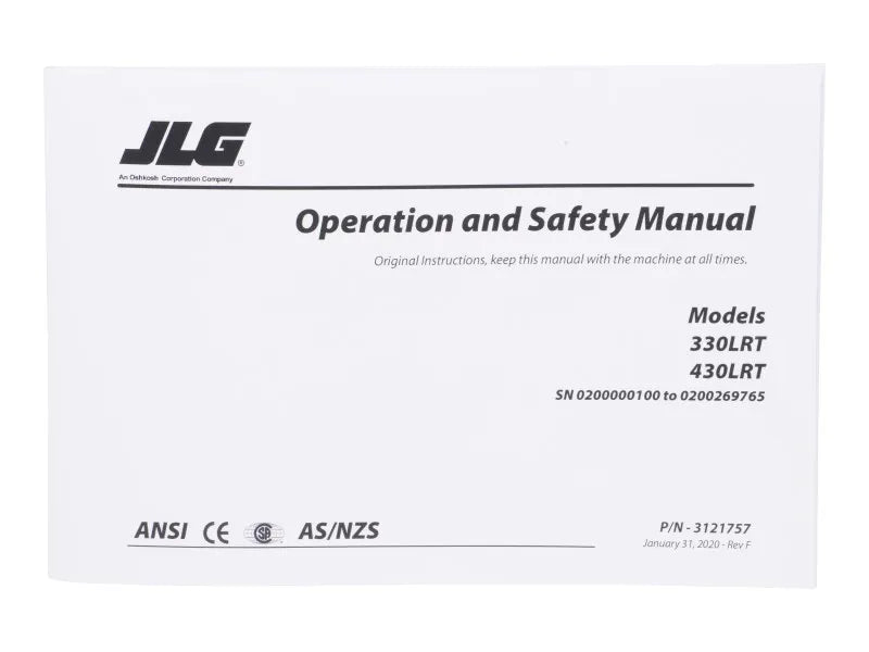 Part Number 3121757 330/430Lrt Gbl Oper/Safety fits JLG