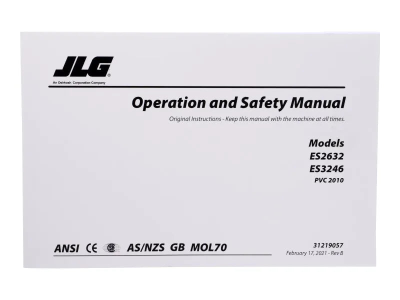 31219057 Manual, Operator 2632/3246 En PVC 2010 | JLG