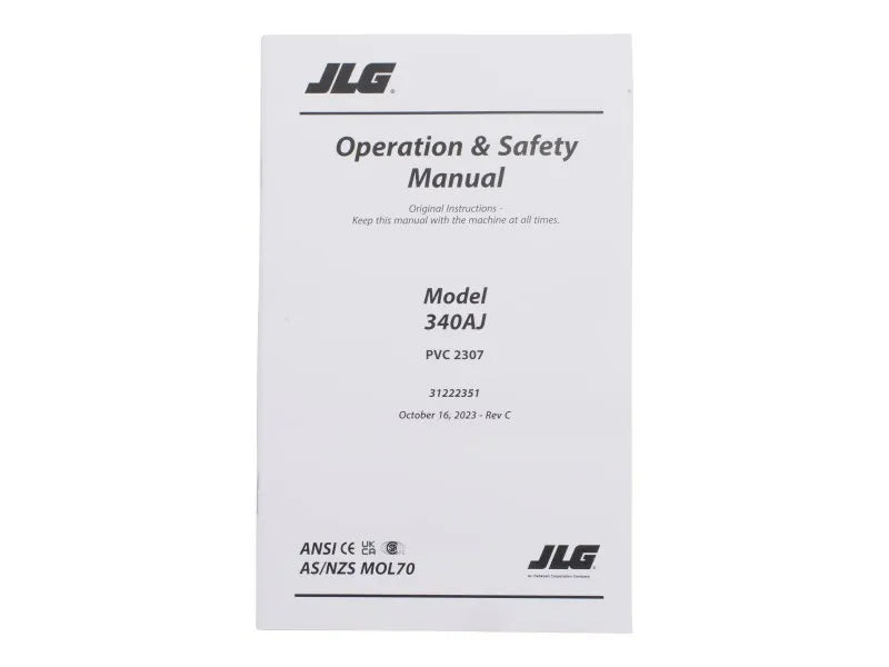 31222351 Manual, Operations 340AJ PVC2307 | JLG