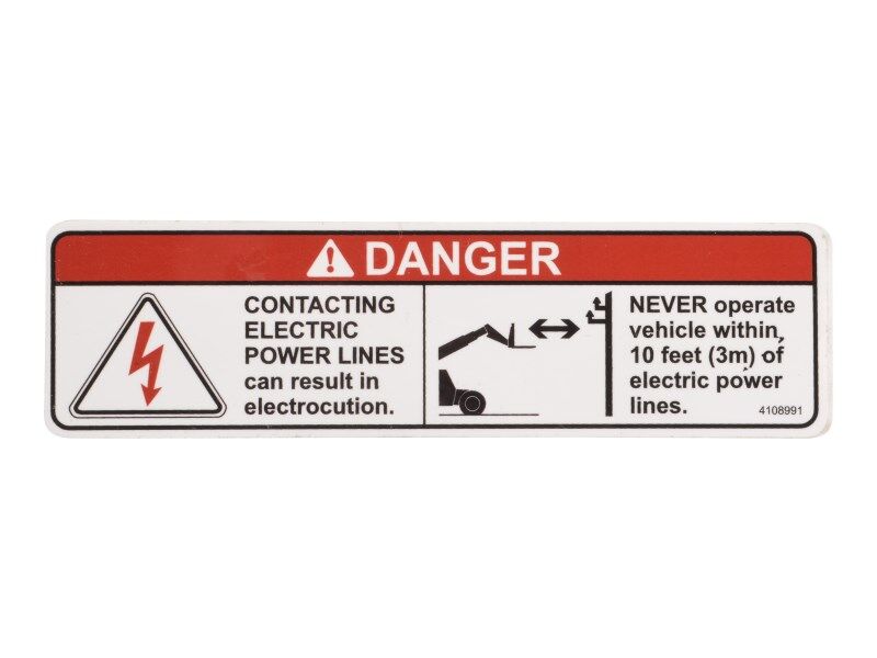 4108991 Calcomanía de peligro de electrocución | JLG