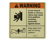 Part Number 70040441 Warn Crush Hazard fits JLG
