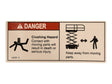 Part Number 70040459 Crushing Hazard fits JLG