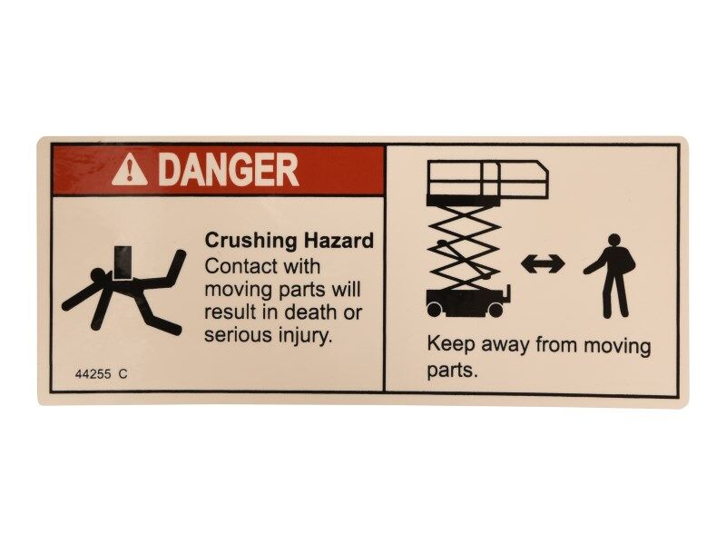 Part Number 70040459 Crushing Hazard fits JLG