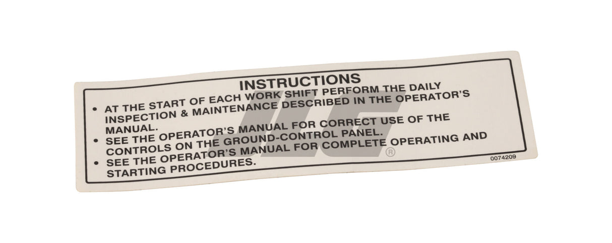 70040527 Decal Pre-Start Instr Booms | JLG