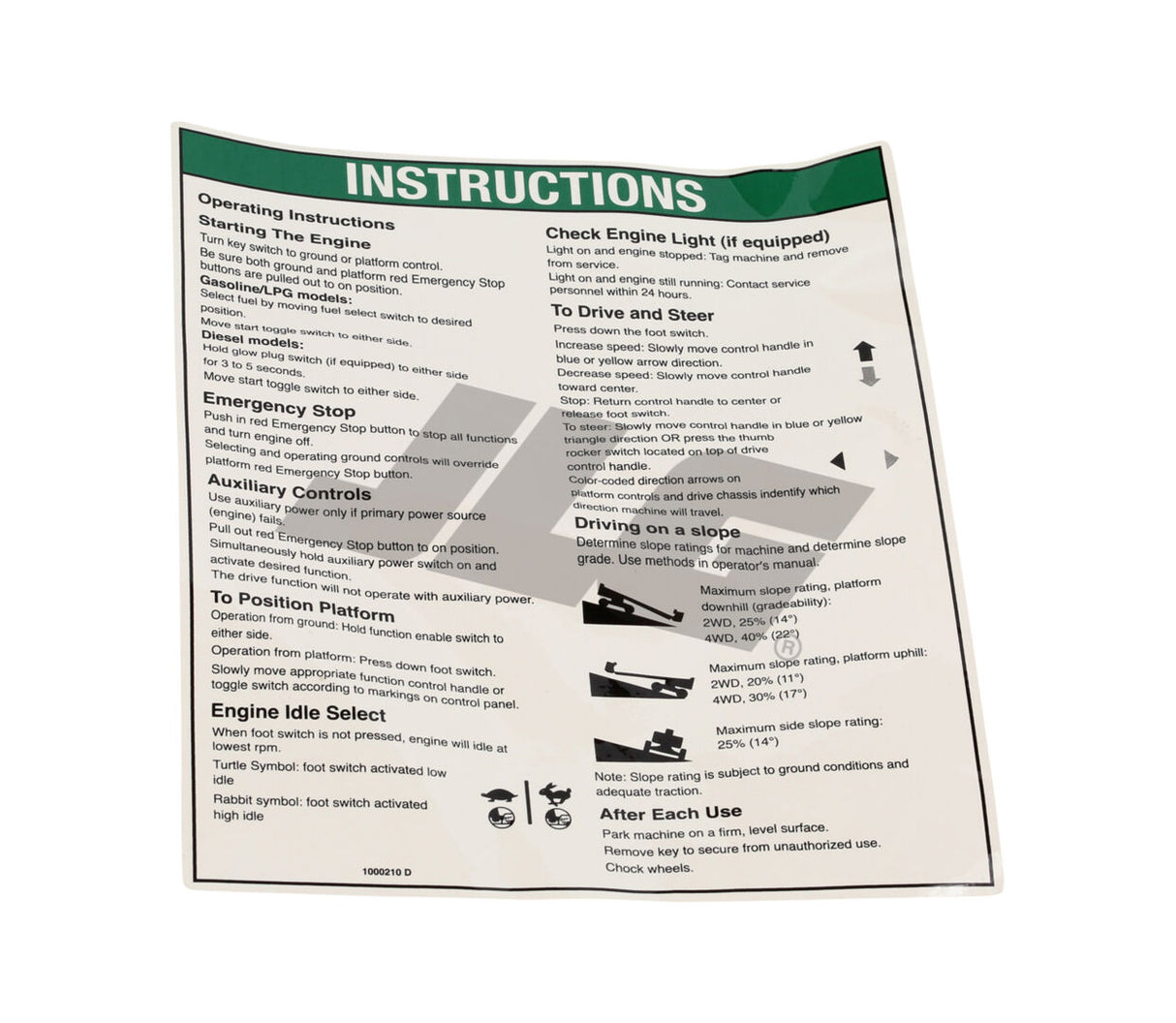 70040751 Decal, Notice Operator Inst Ic | JLG