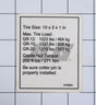 Part Number 70040770 Label, Tire Specs Gr fits JLG