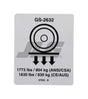 Part Number 70040774 Label, Wheel Load 2632 fits JLG
