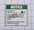 Part Number 70040807 Notice, Error Light fits JLG