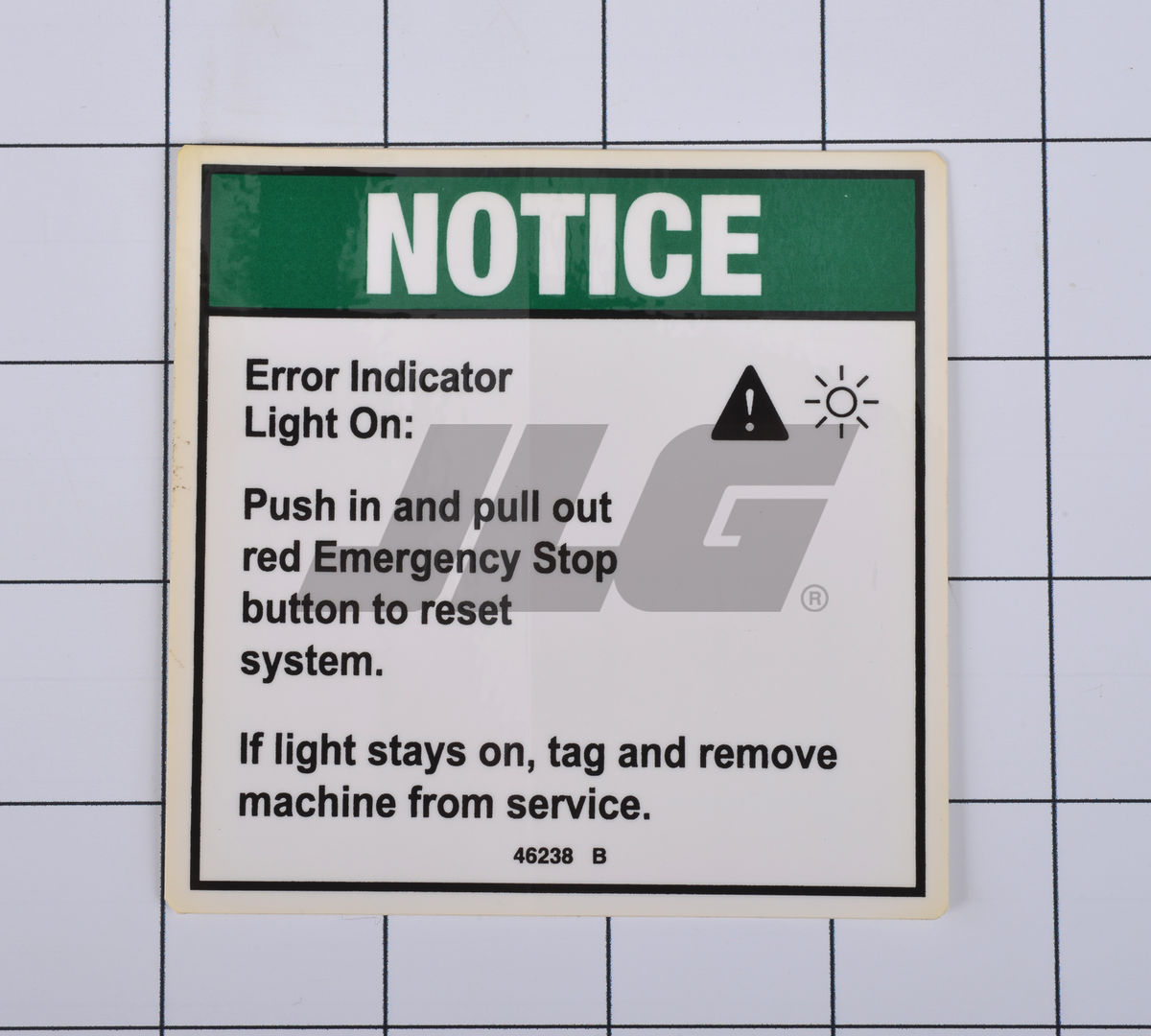Part Number 70040807 Notice, Error Light fits JLG