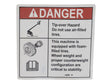 Part Number 70040811 Danger, Tip-Over Tires fits JLG
