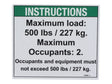 Part Number 70040814 Notice Max Load 500Lbs fits JLG
