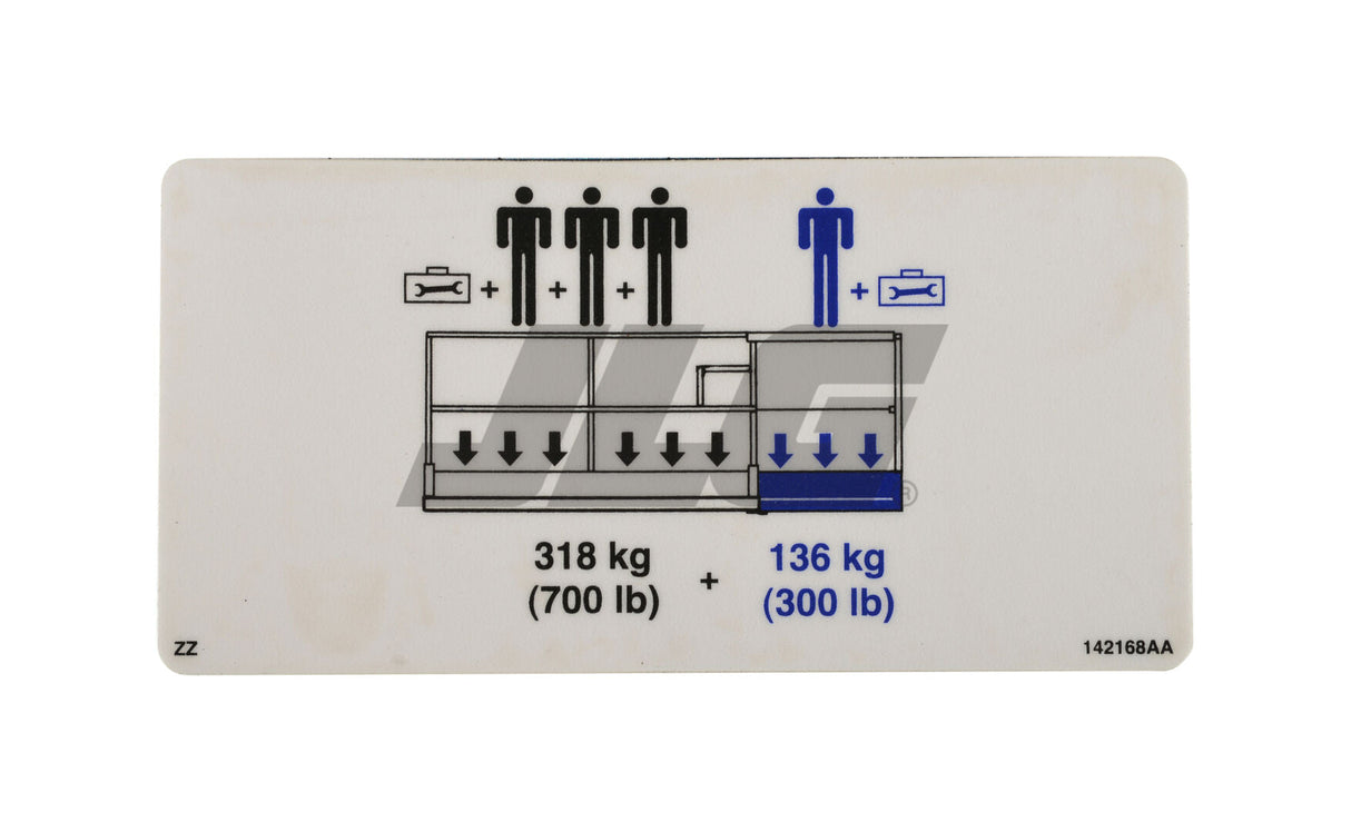 70040894 Pltfm Capacity Decal | JLG
