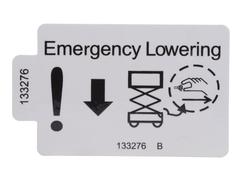 70041481 Decal, Emergency Lowering | JLG