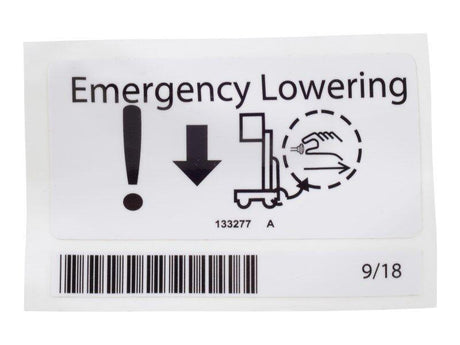 70041565 Emergency Lowering Decal
