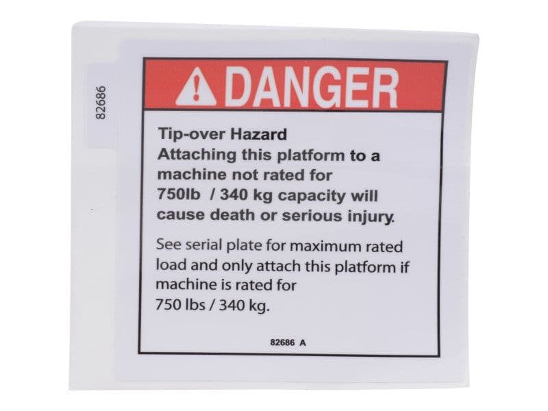 70041860 Decal, Danger, Tip Over | JLG