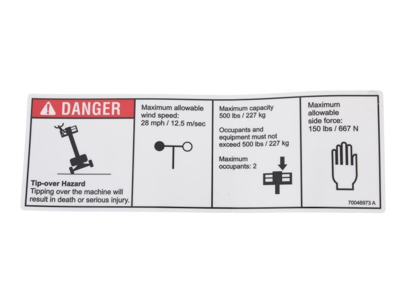 70046973 Decal, Danger | JLG