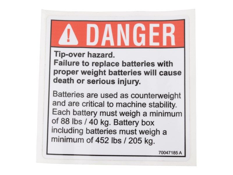 70047185 Decal, Danger | JLG