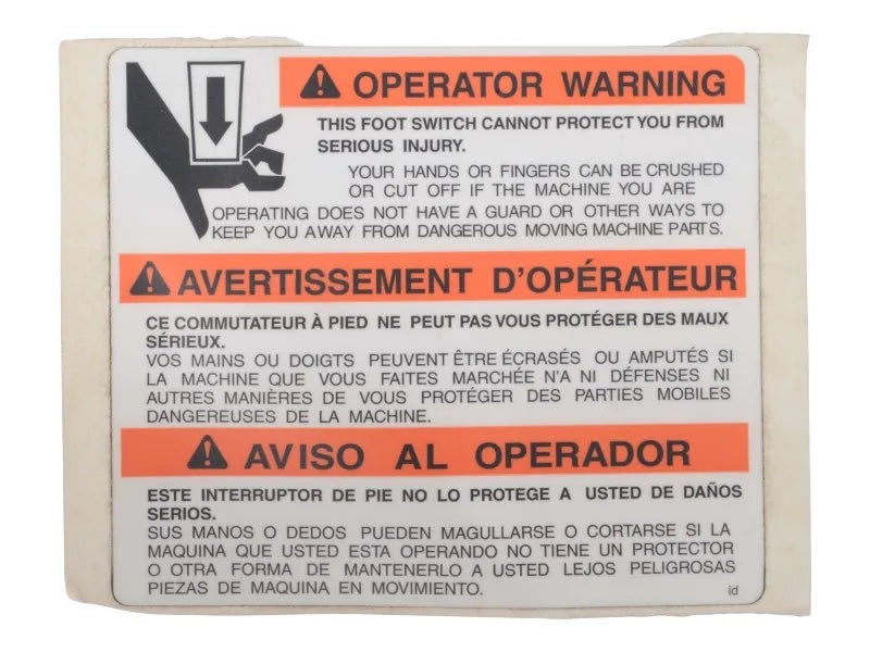 7020248 Decal, Footswitch (Left Side) | JLG