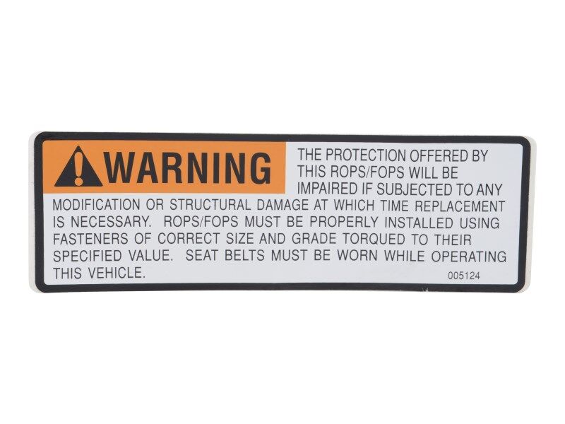 7029994 Decal, ROPS Fops Warning | JLG