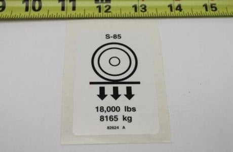 82624GT Wheel Load Label Decal