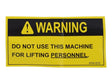 91043215 Lift Personnel Warning Decal