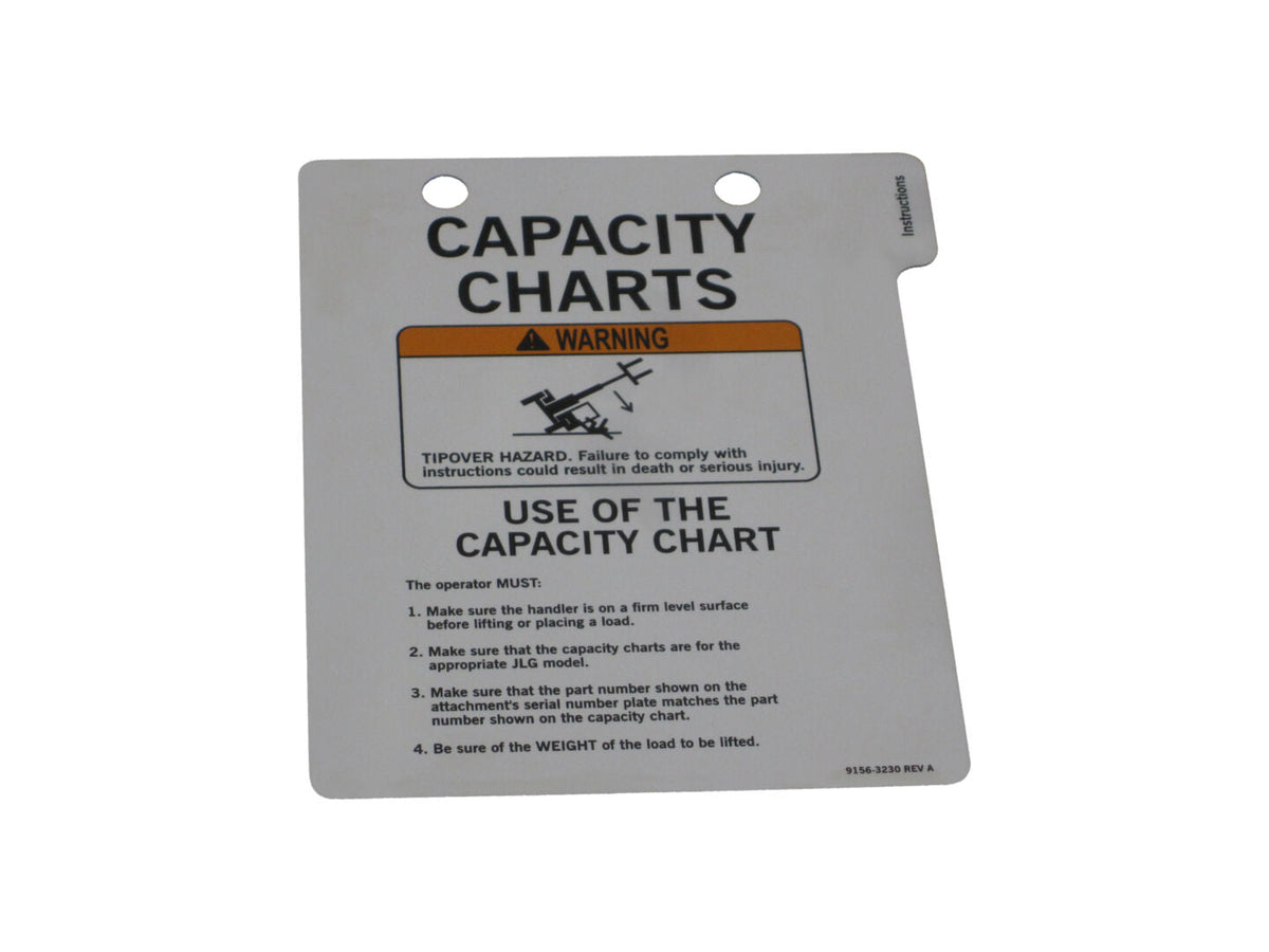 Part Number 91563230 Cover, Cap Chart fits JLG