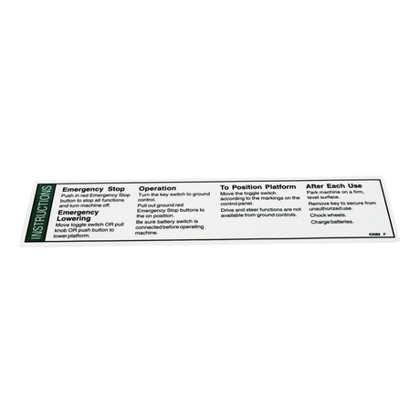 43089GT Decal Instructions-Oper Gcp - Genuine Genie Replacement Part