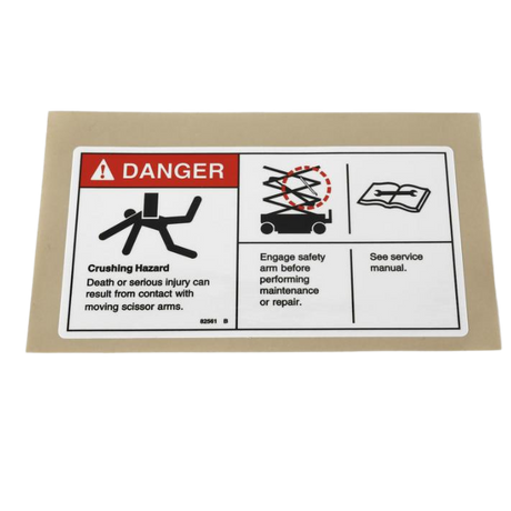 82561GT Decal Danger-Use Safety Arm - Genuine Genie Replacement Part