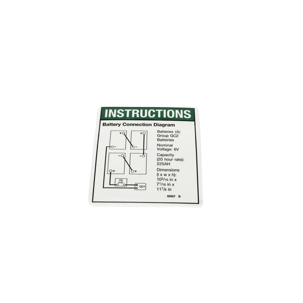 82657GT Decal Instruct Battery Connect - Genuine Genie Replacement Part