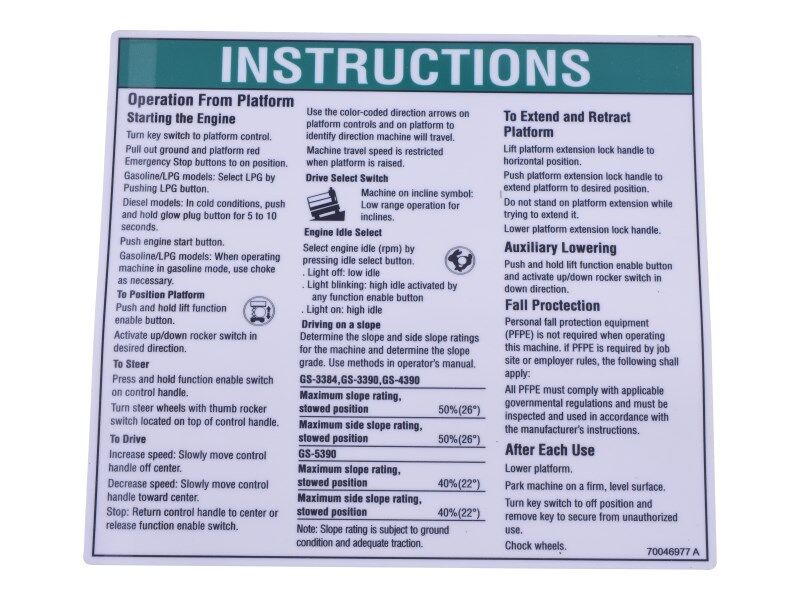 1000195 Decal, Instructions | Genie