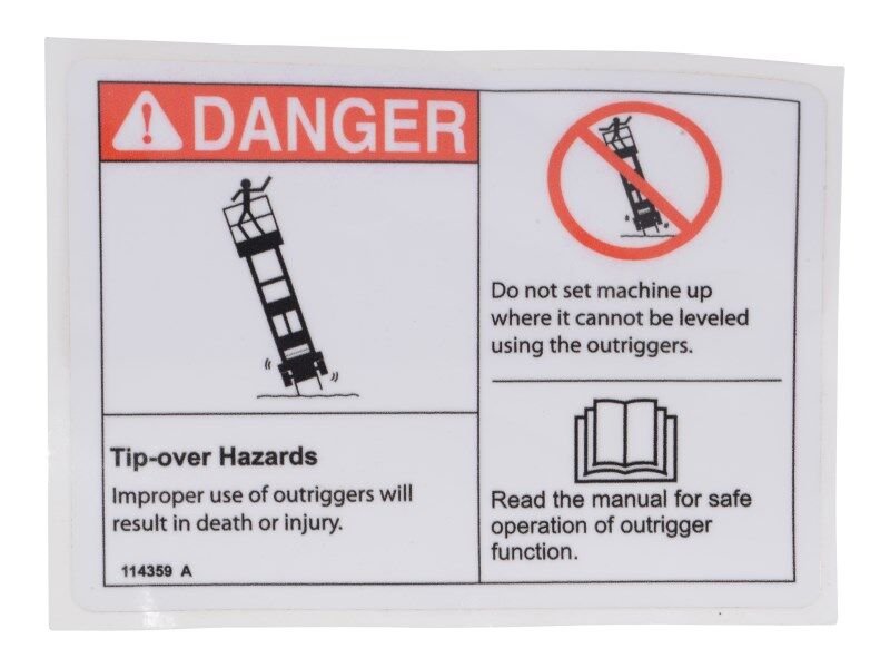 114359 Decal, Danger/Inst Outrig | Genie