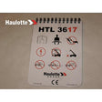 Part Number 172P346660 Chart Working Aera- 3617 fits Haulotte