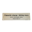 Part Number 3078134211 Load Capacity Label fits Haulotte