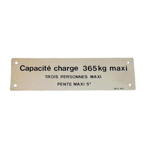 Part Number 3078134211 Load Capacity Label fits Haulotte