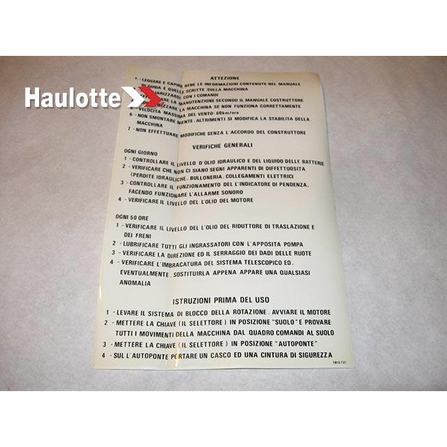 3078137210 Labels | Genuine Haulotte