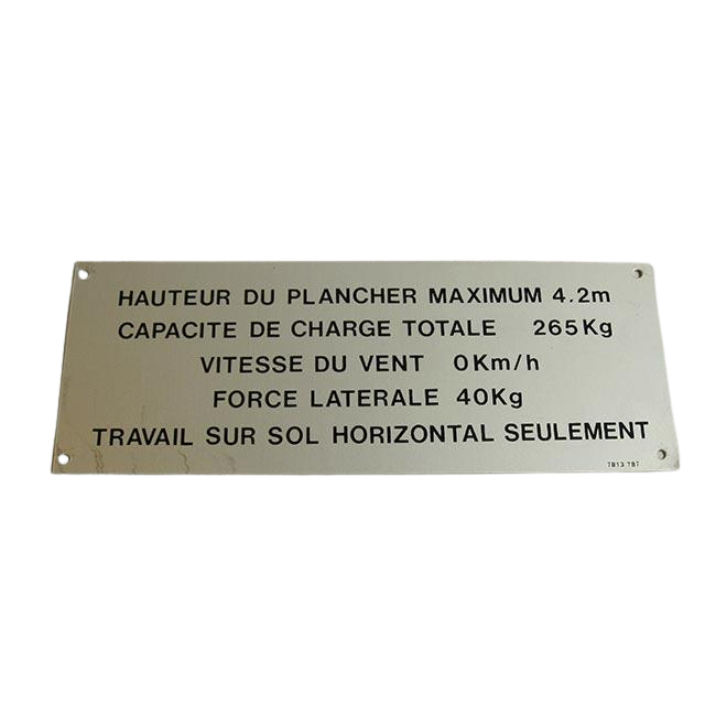 Part Number 3078137870 Floor Height + Load Label fits Haulotte